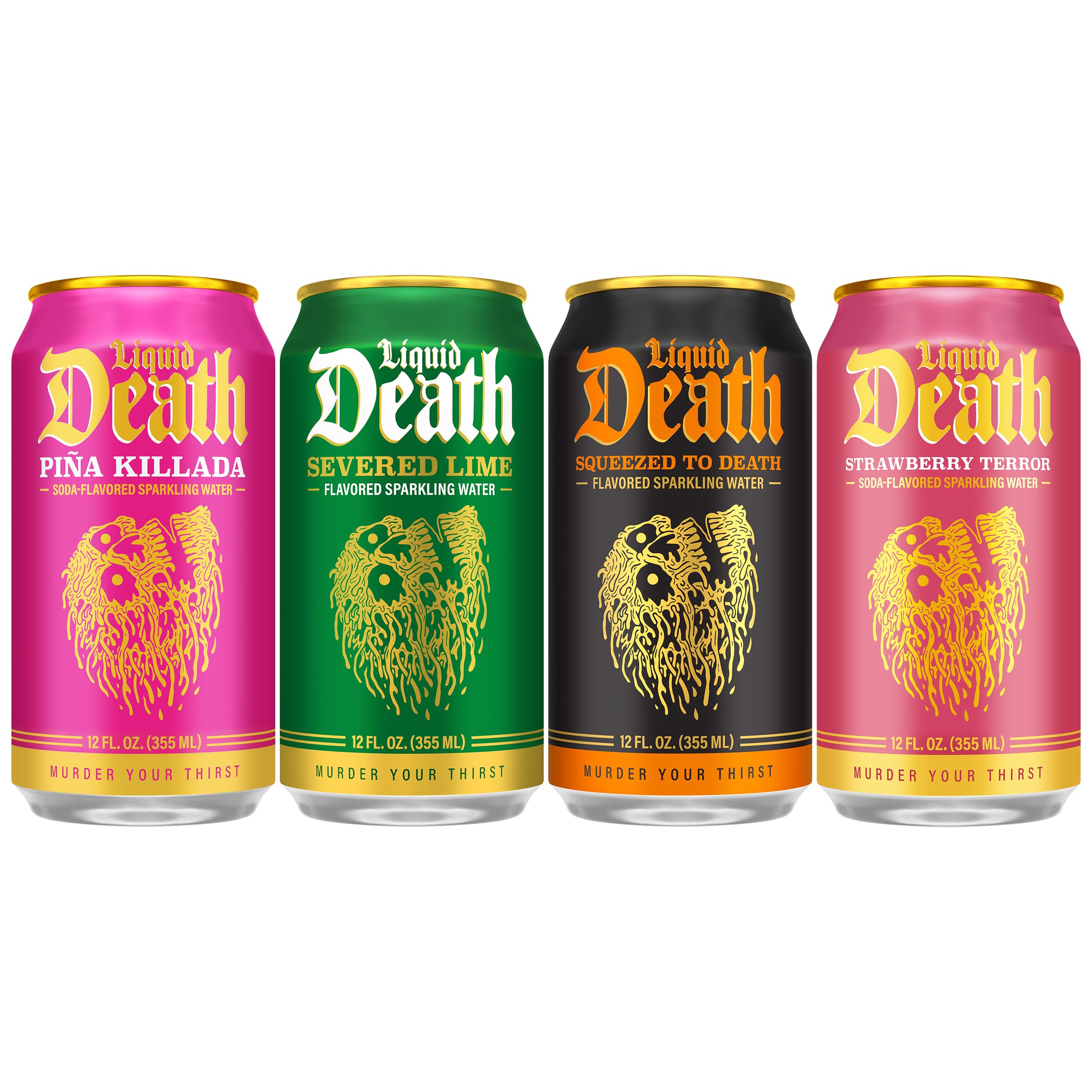 Close-up de burbujas y textura en lata Liquid Death que resalta la efervescencia