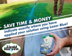 Liquid Harvest en aspersor mostrando señalización de cobertura