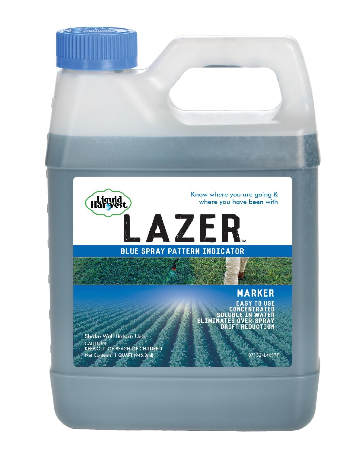 Liquid Harvest frasco frontal mostrando etiqueta y volumen útil