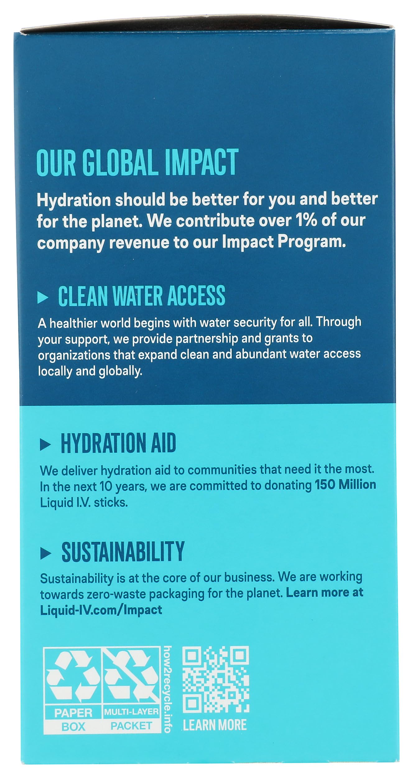 Liquid I.V. sobre vertido en botella mostrando mezcla y facilidad
