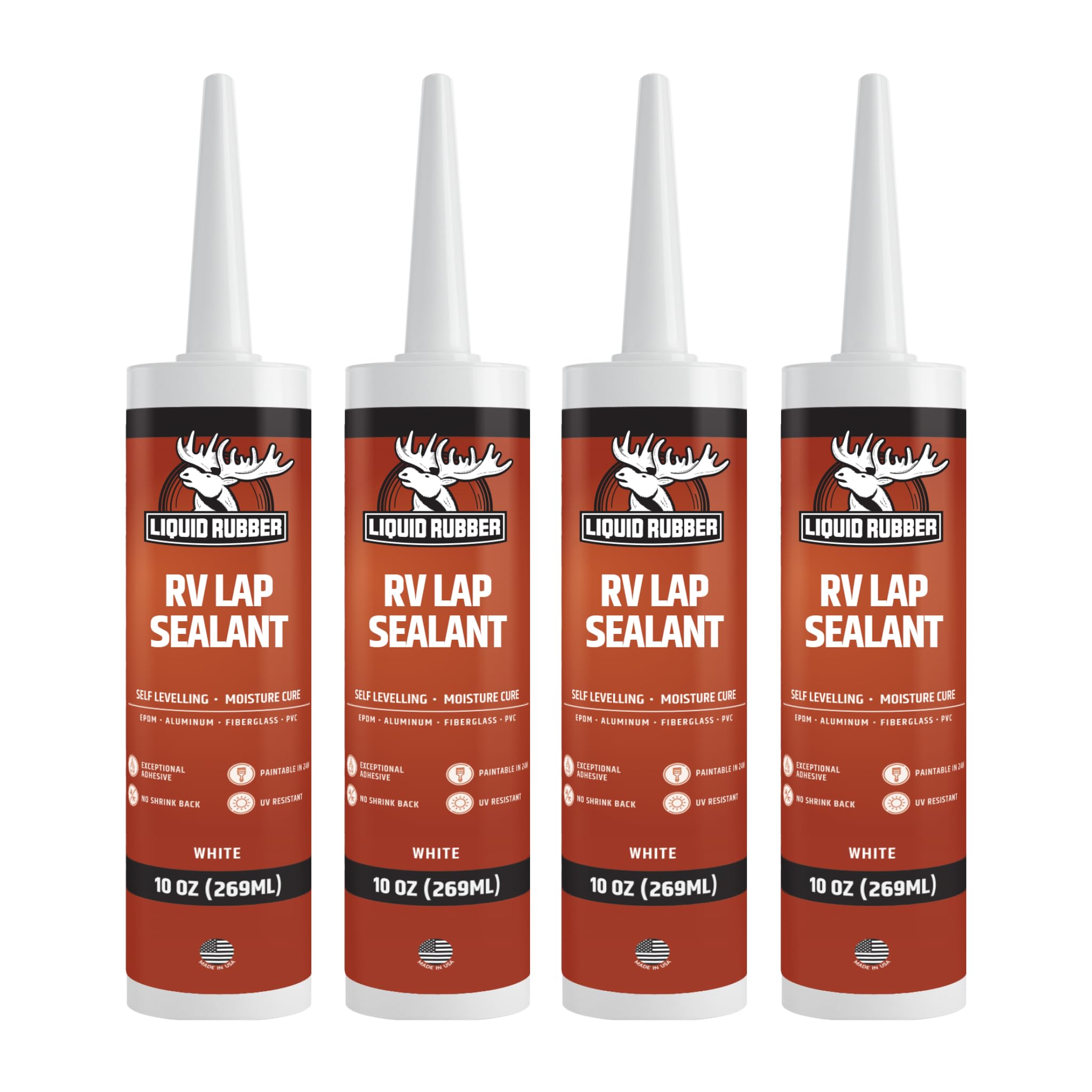 Liquid Rubber envase frontal mostrando el pack de 4 tubos y etiqueta clara