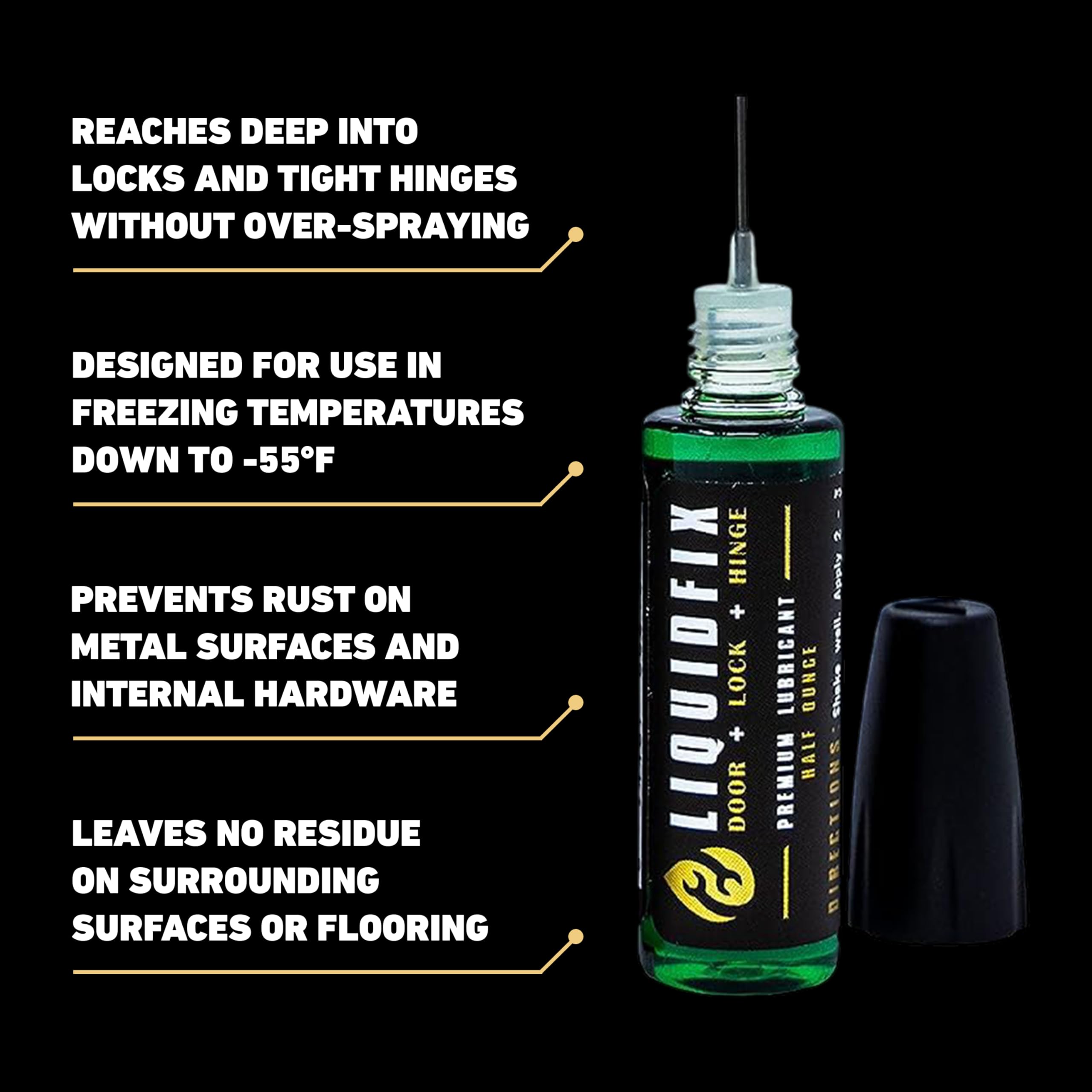 LIQUIDFIX gota de lubricante en primer plano que muestra fluidez