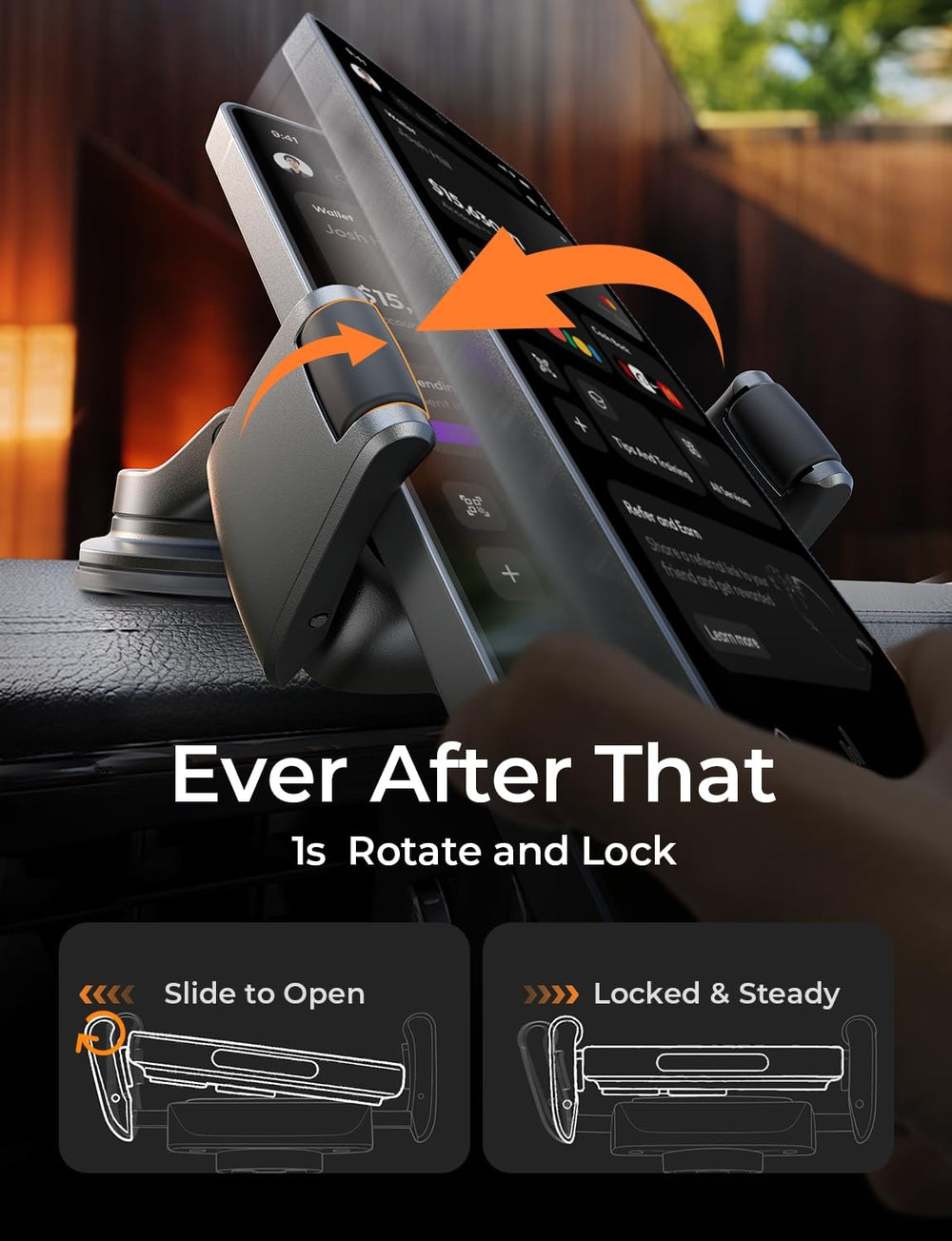 LISEN sujetando un móvil con funda gruesa para uso estable