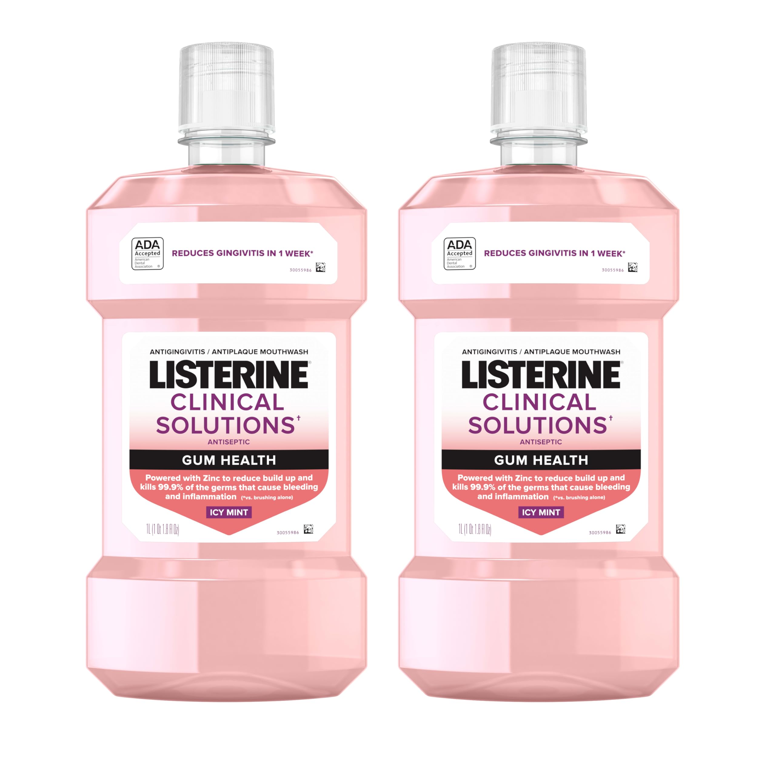 Listerine frente del pack doble mostrando las dos botellas y la marca