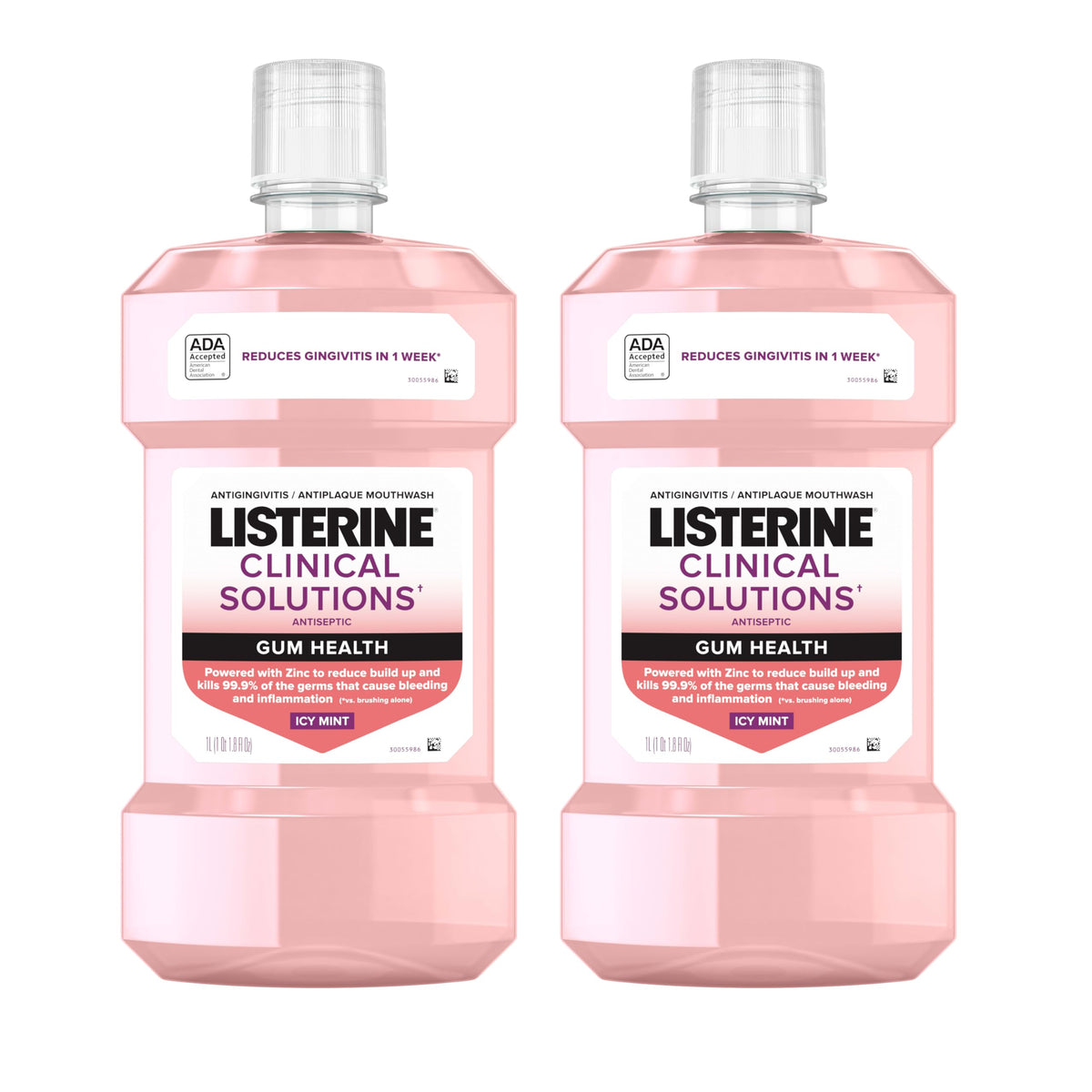 Listerine frente del pack doble mostrando las dos botellas y la marca