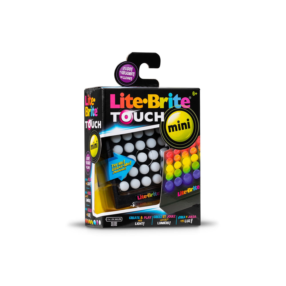 Lite Brite dentro de mochila listo para viaje, entretenimiento en movimiento