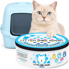 Litter Box Magic frasco frontal mostrando presentación y beneficio duradero