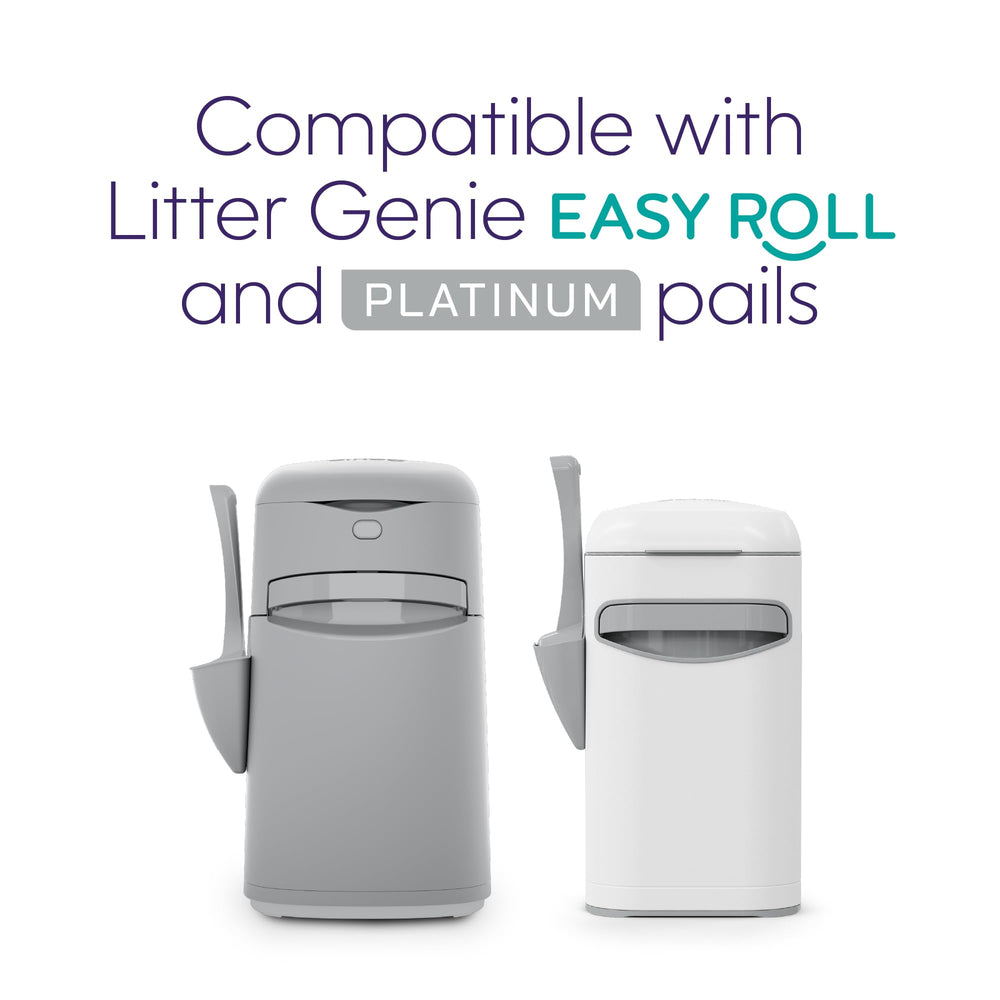 Litter Genie etiqueta con información de materiales reciclados y origen