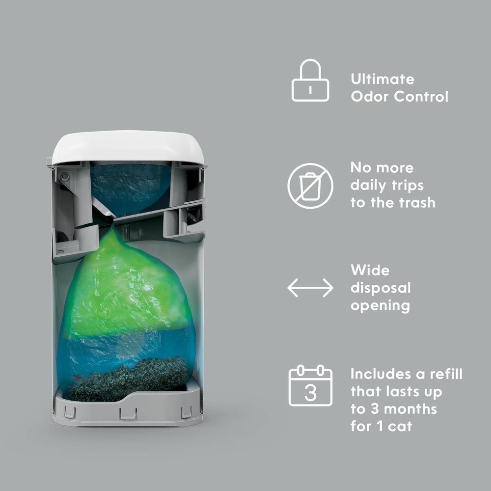Litter Genie detalle del acabado en acero inoxidable que resalta durabilidad y estética moderna