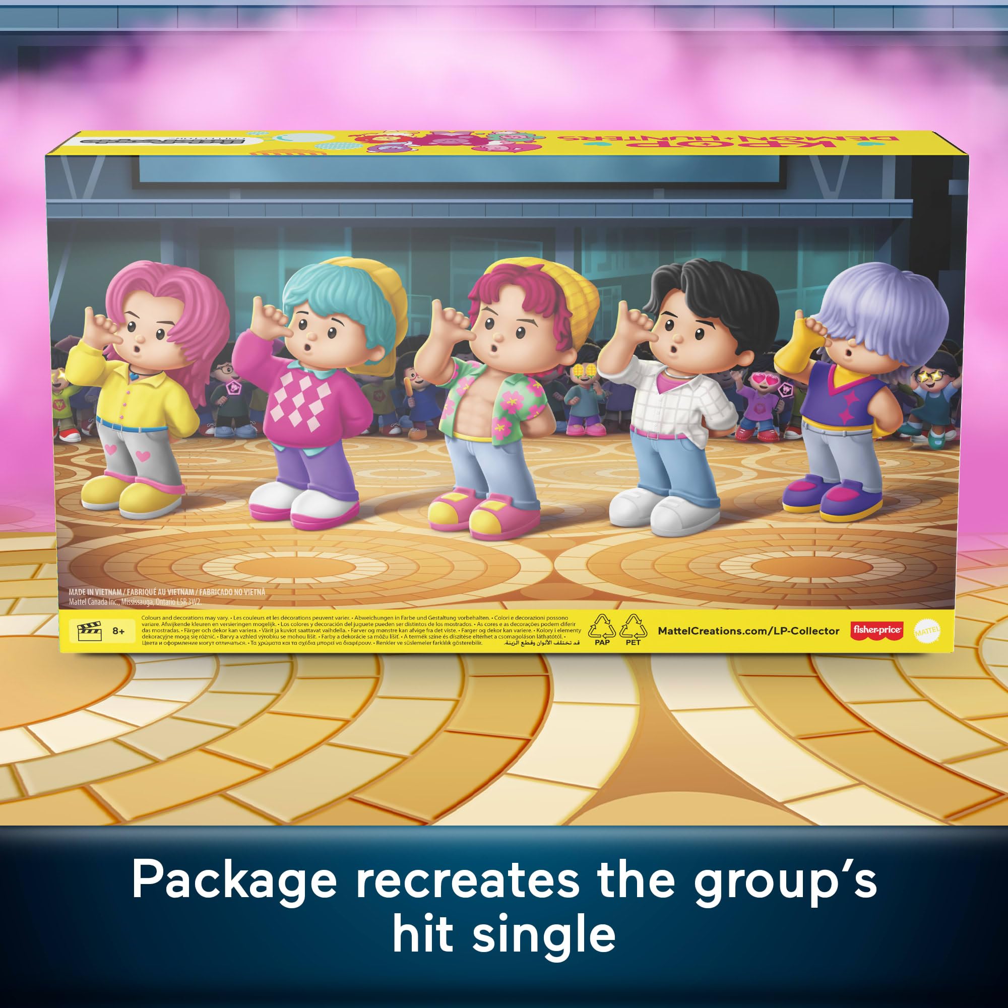 Little People Collector figuras exhibidas en vitrina, ideal para coleccionistas
