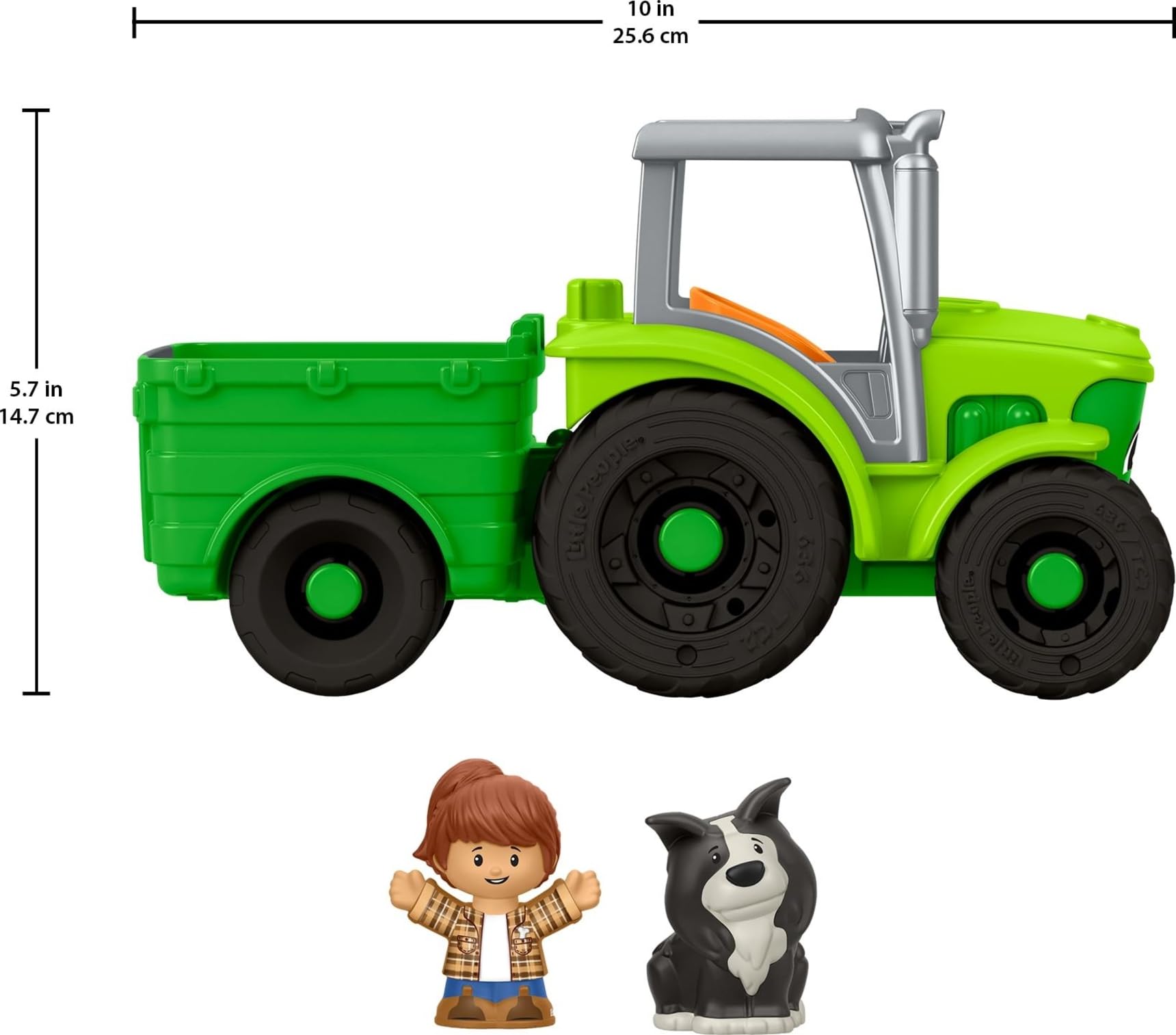 Little People tractor en ambientación de granja para inspirar juego imaginativo