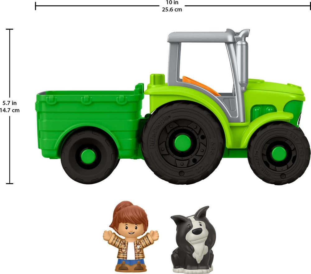 Little People tractor en ambientación de granja para inspirar juego imaginativo