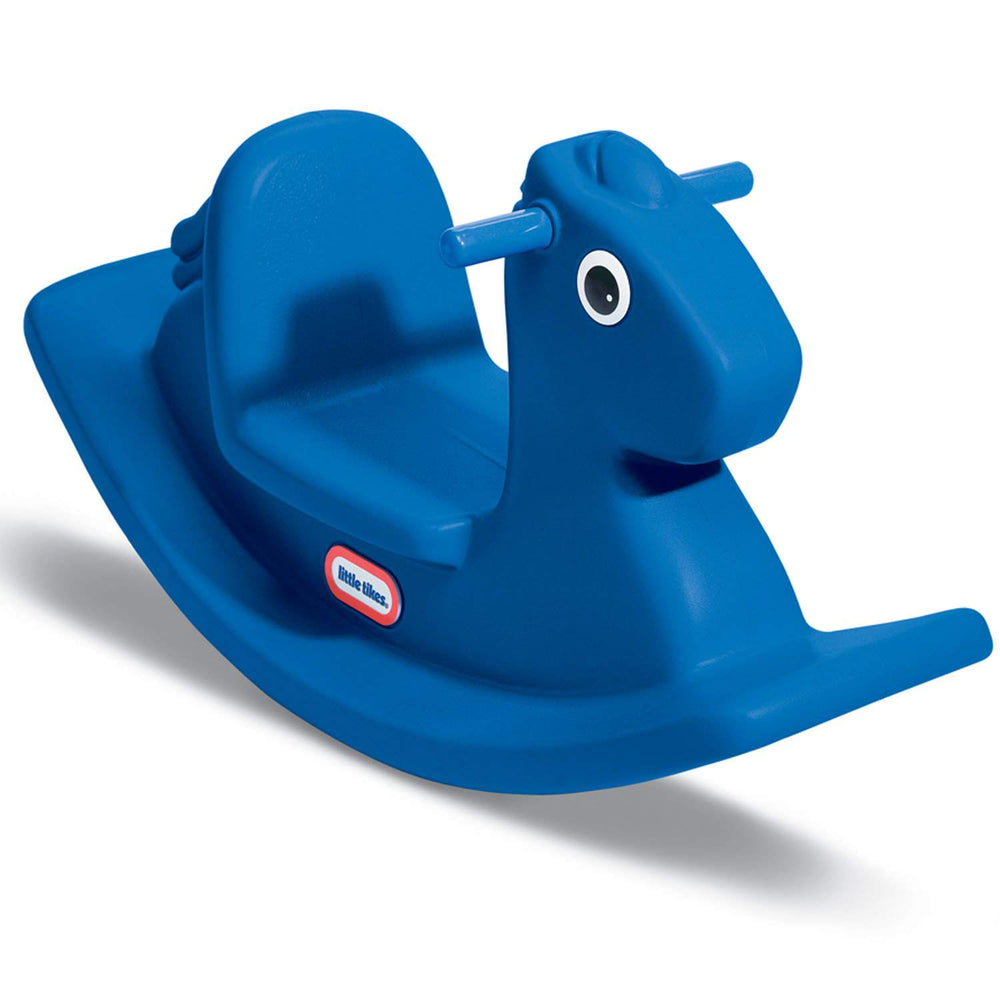 Little Tikes caballito azul vista frontal, seguro y estable