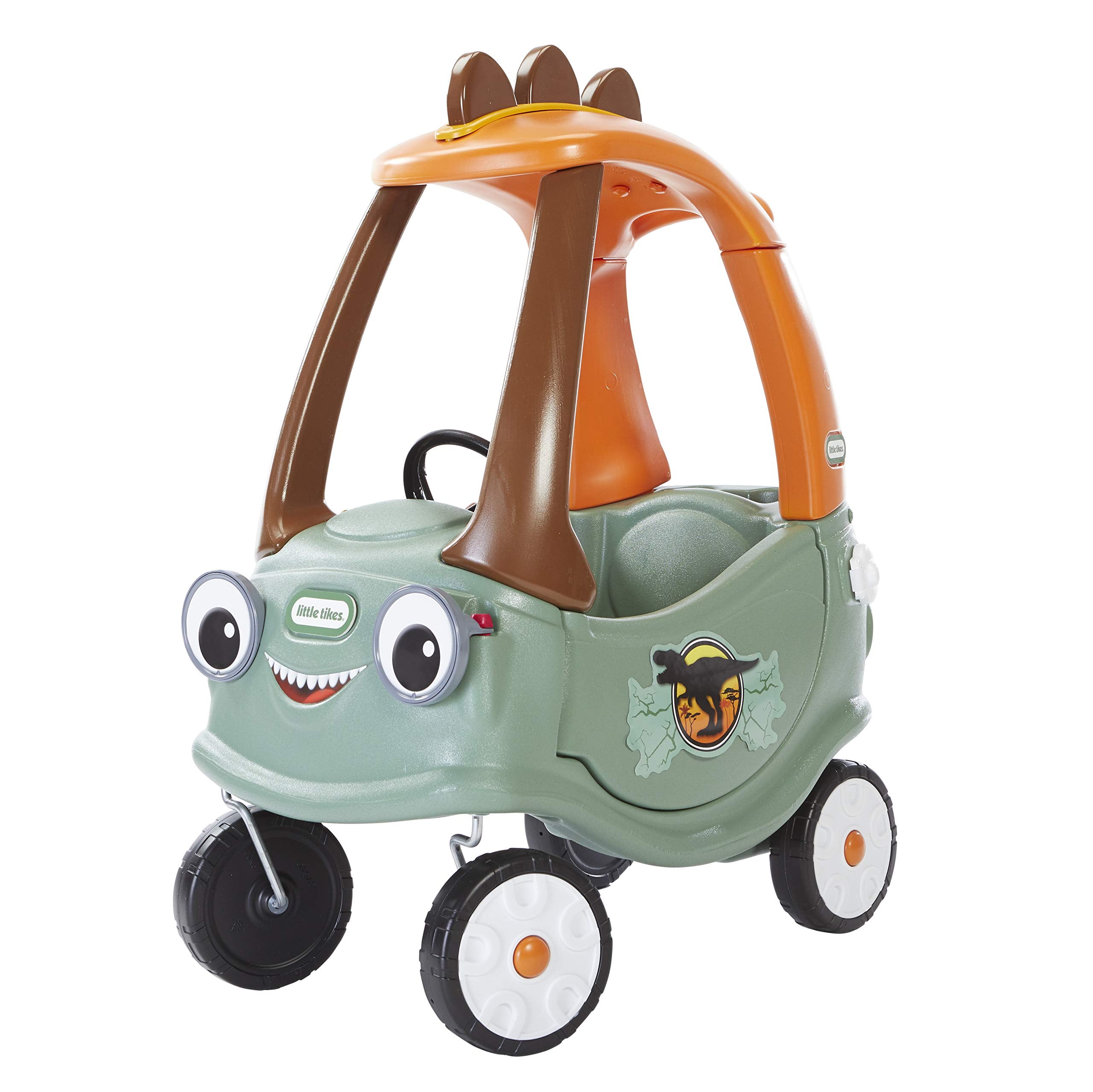 Little Tikes vista frontal del T‑Rex Cozy Coupe con diseño atractivo y durable