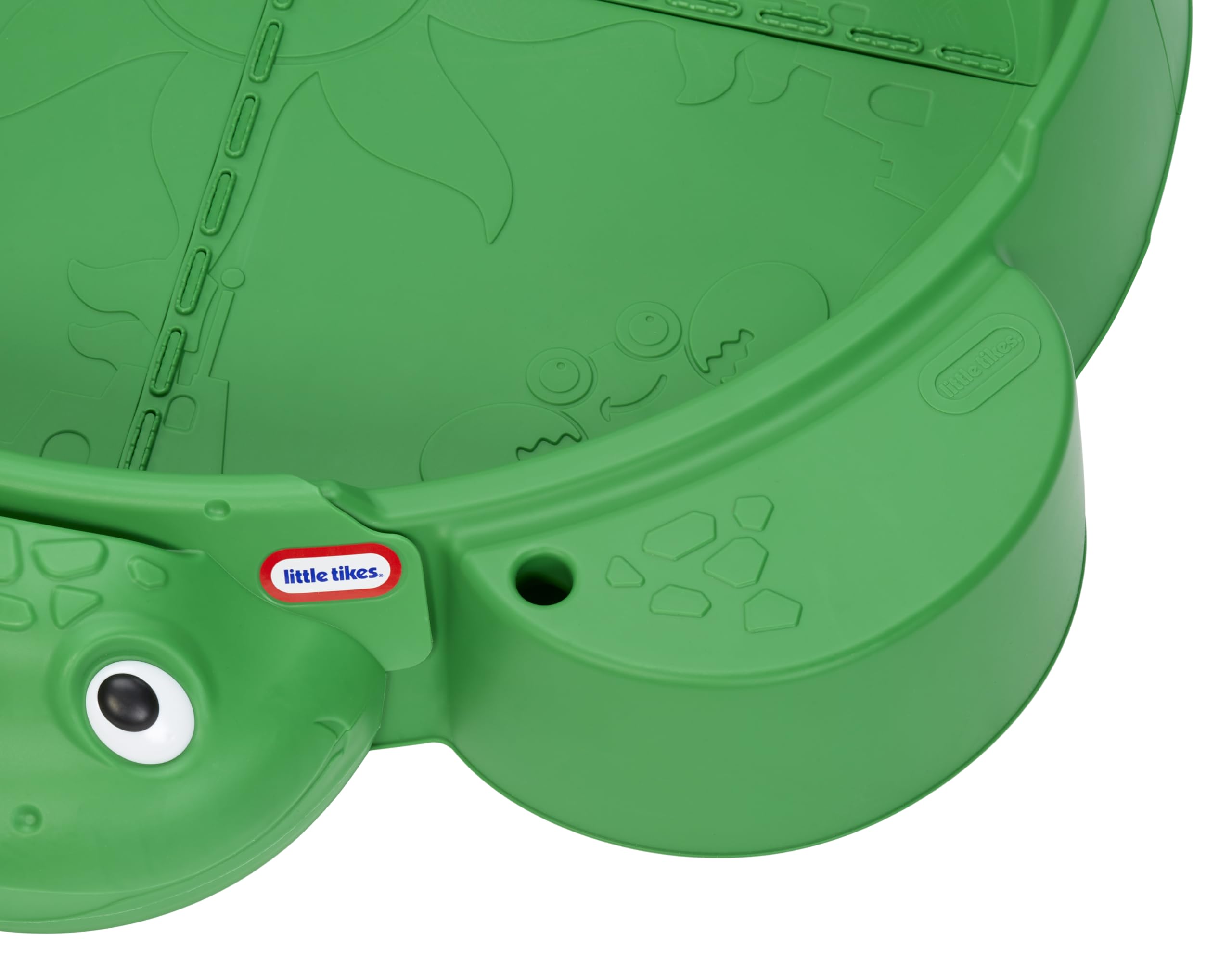 Little Tikes arenero en jardín con sombrilla, ideal para exteriores y protección solar