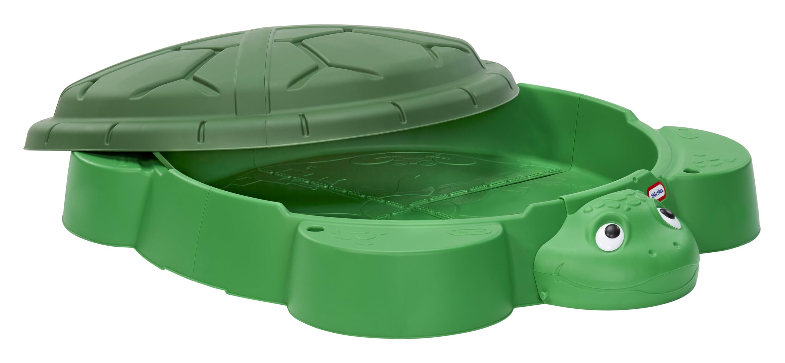 Little Tikes arenero junto a una regla para comparar tamaño y planificar ubicación