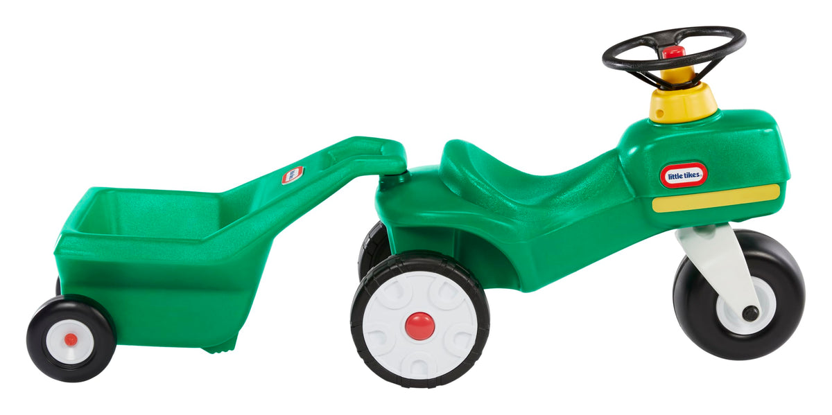 Little Tikes tractor vista frontal con diseño realista y beneficio de juego activo