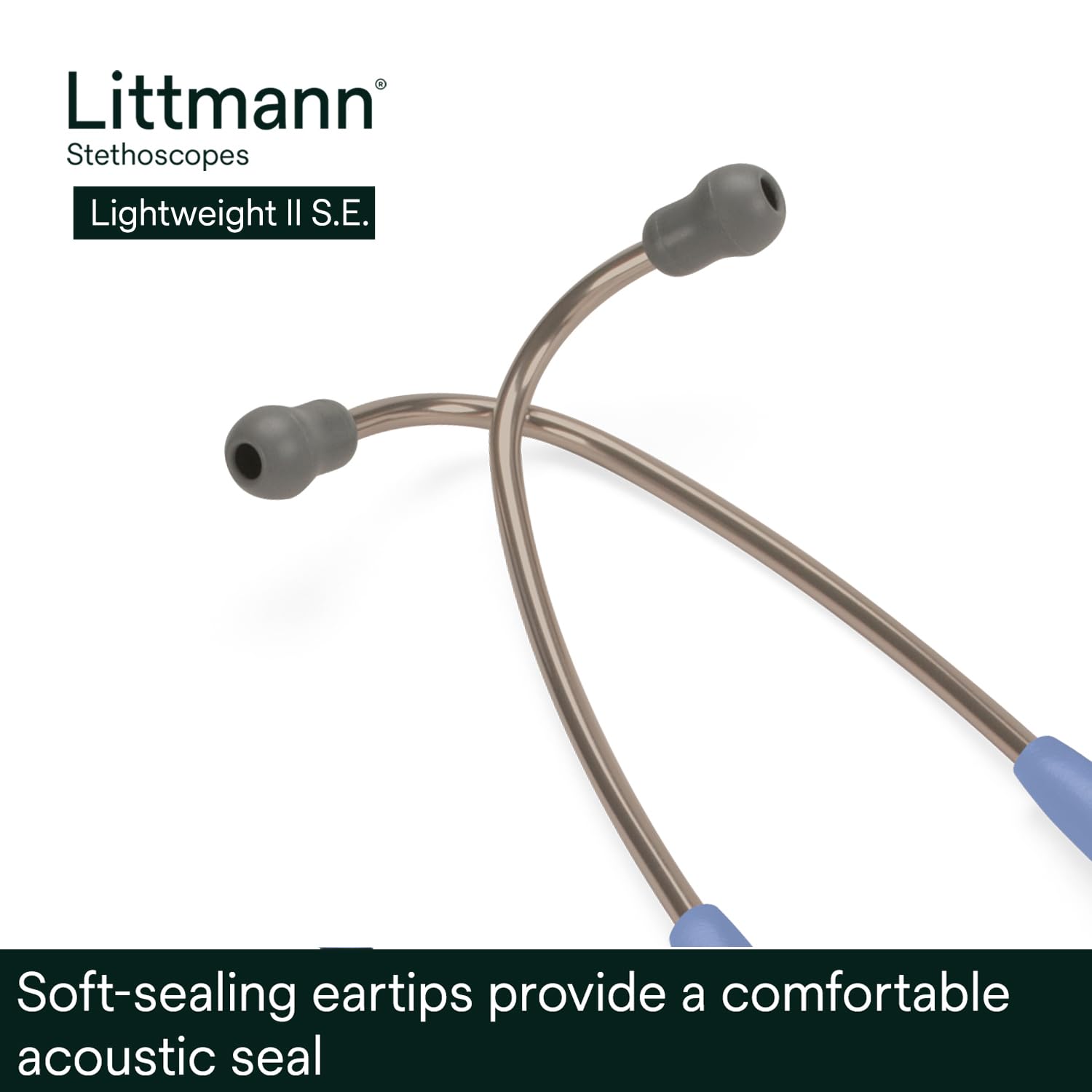 Littmann comparación de tamaño junto a un bolso mostrando su portabilidad
