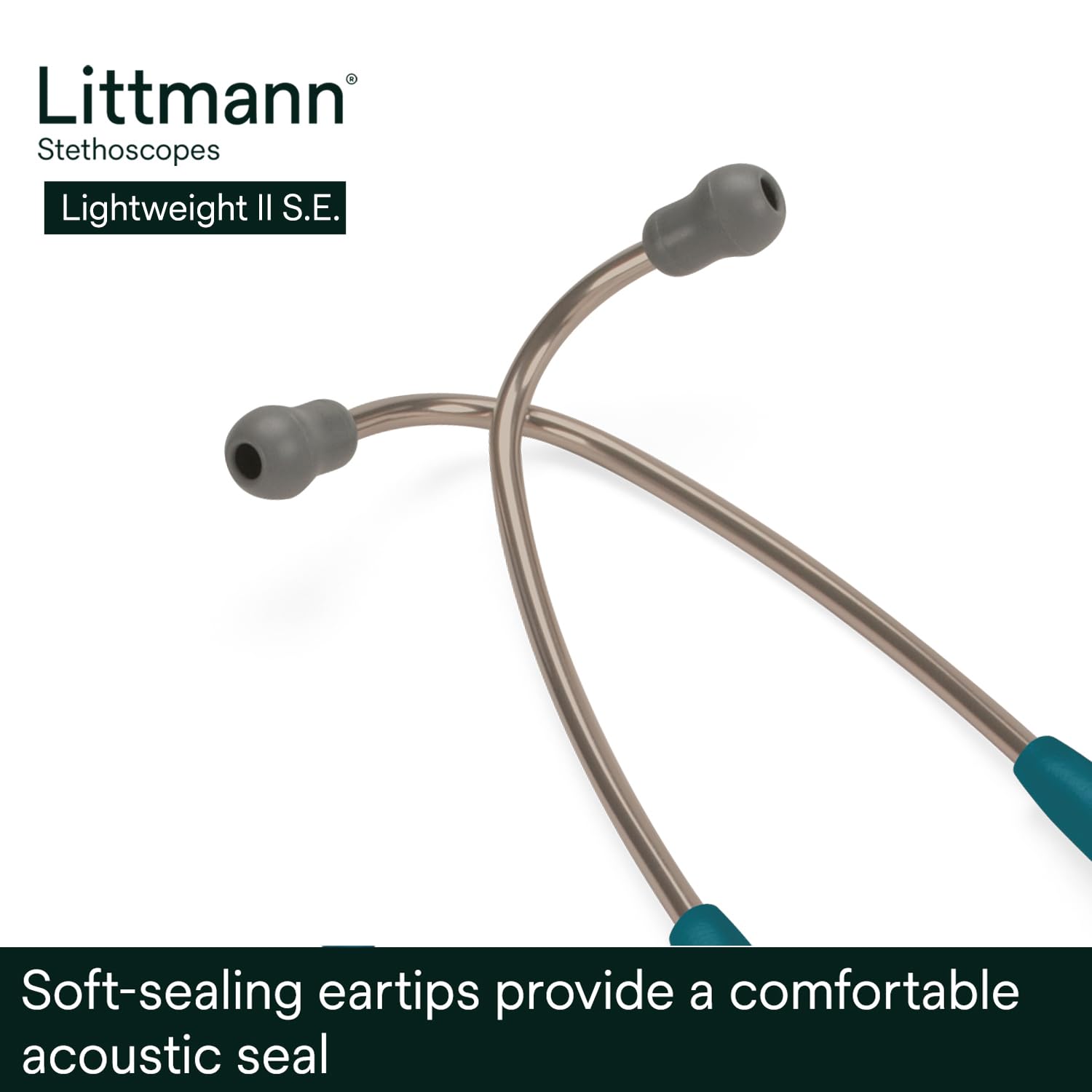 Littmann etiqueta y marcado 'Made in USA' mostrando calidad y confianza