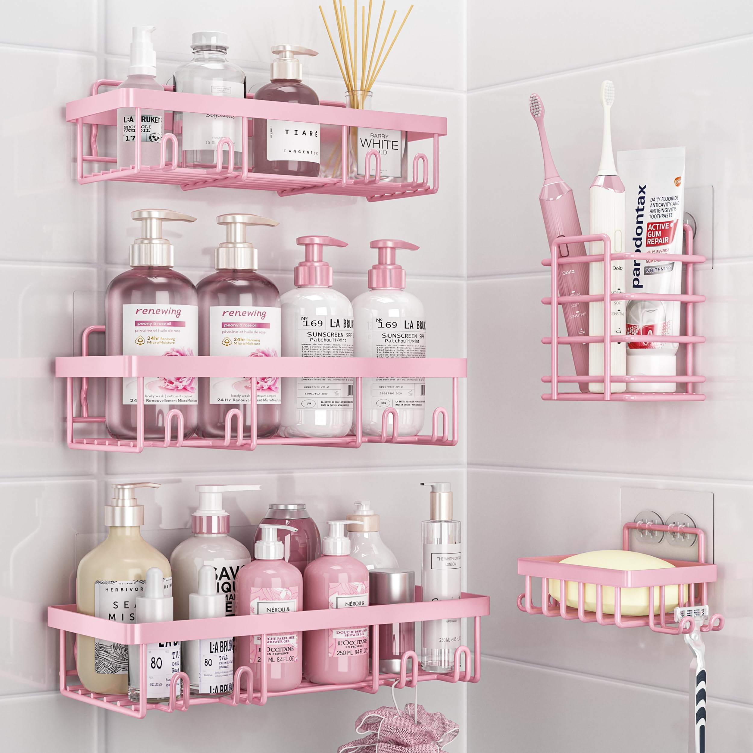 Liuoud frontal del set rosa mostrando todas las piezas y almacenamiento