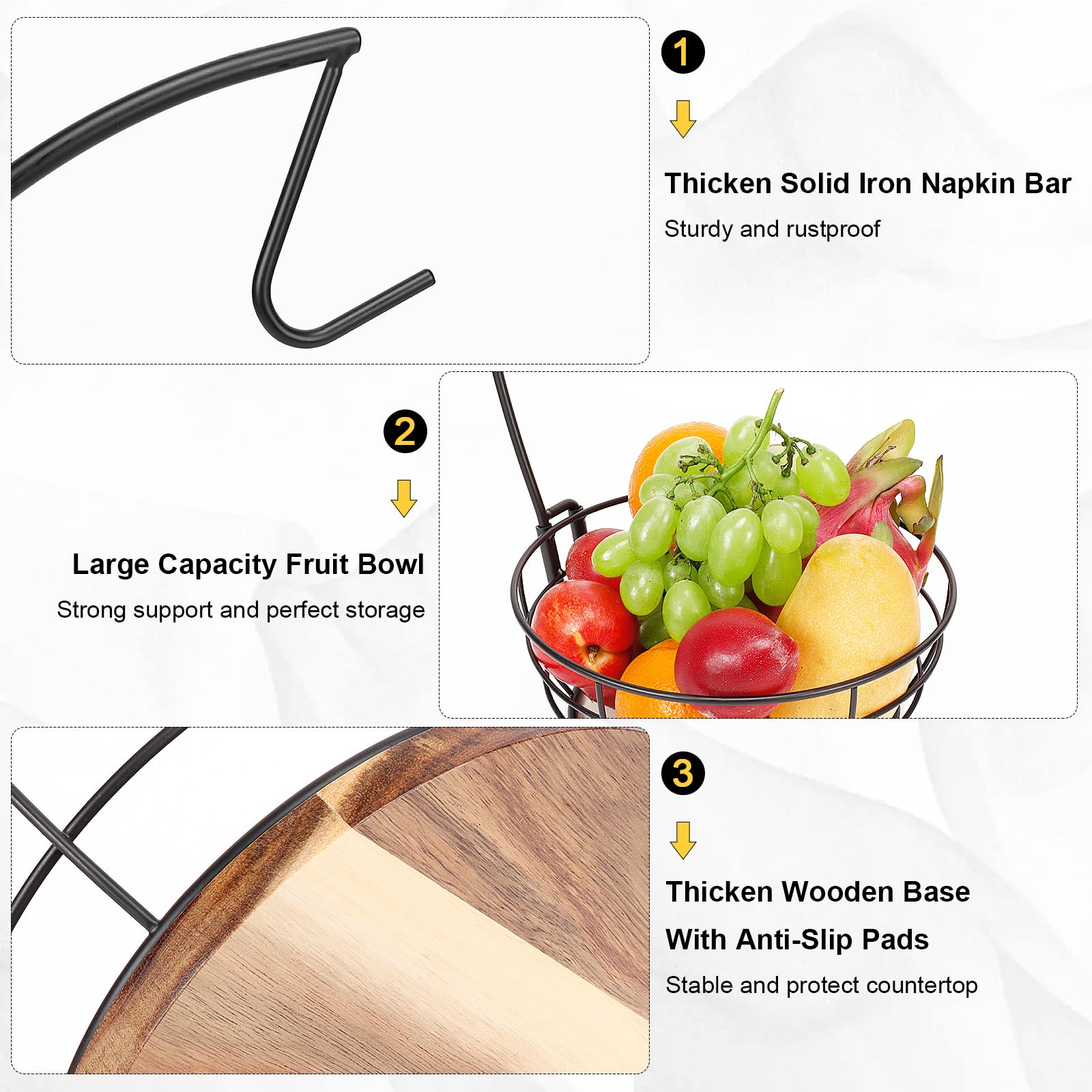 Livabber frutero en mesa de desayuno con frutas, funcional y decorativo