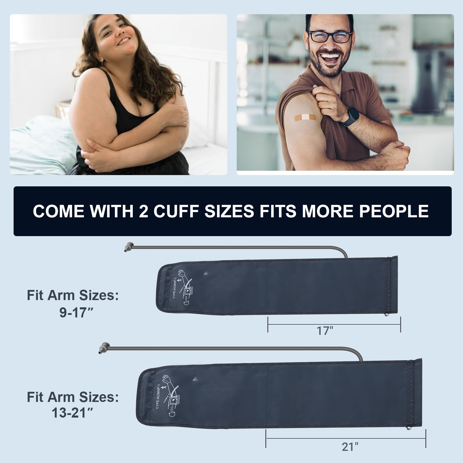 LIVAROCI manguito M/L 9-17'' con cierre suave para mayor comodidad