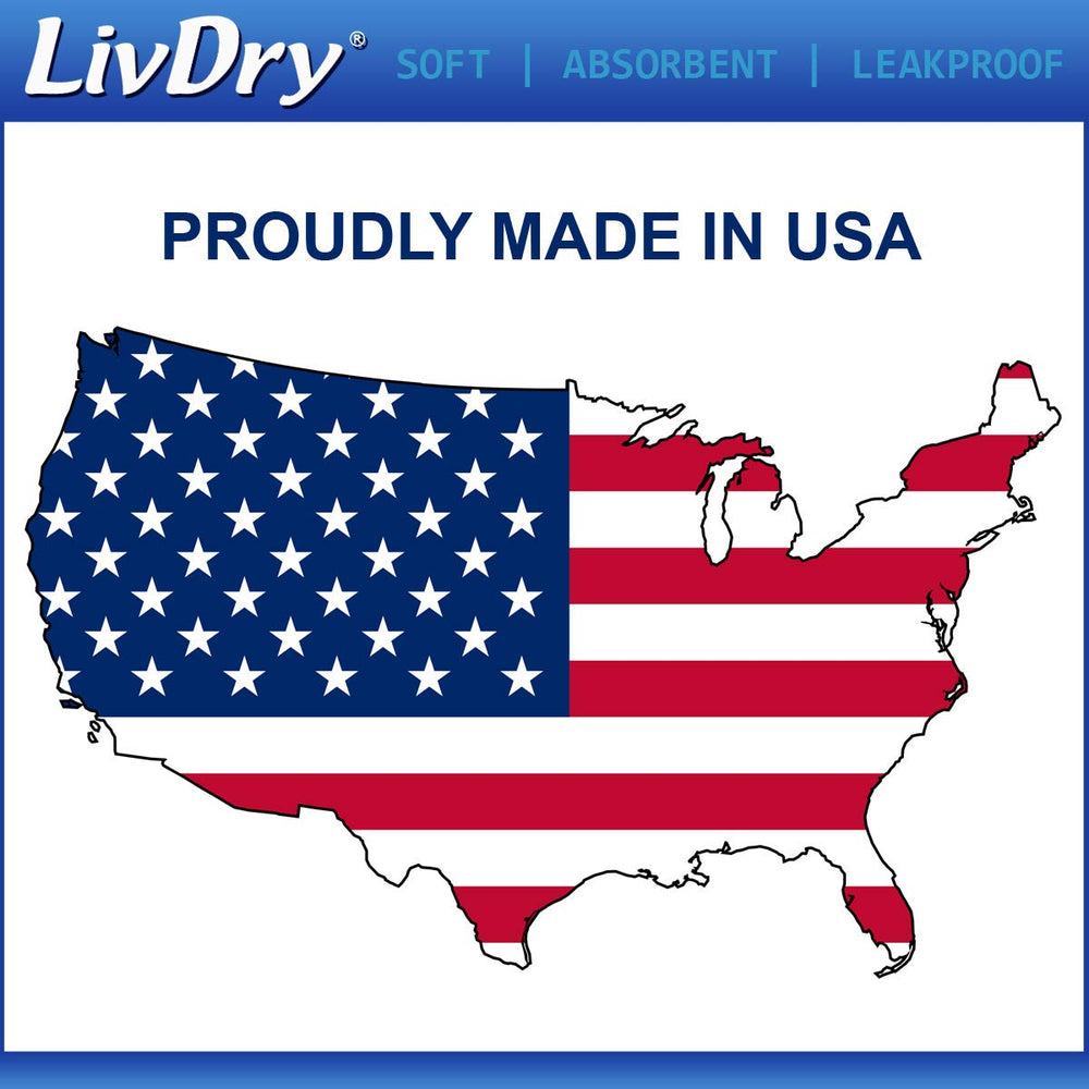 LivDry empaque con detalles de absorción y normativa ISO visible
