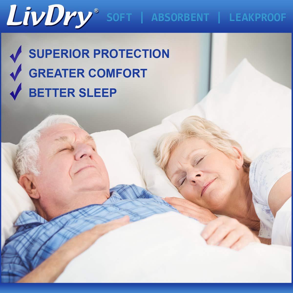 LivDry en uso mujer durmiendo mostrando ajuste cómodo y protección nocturna