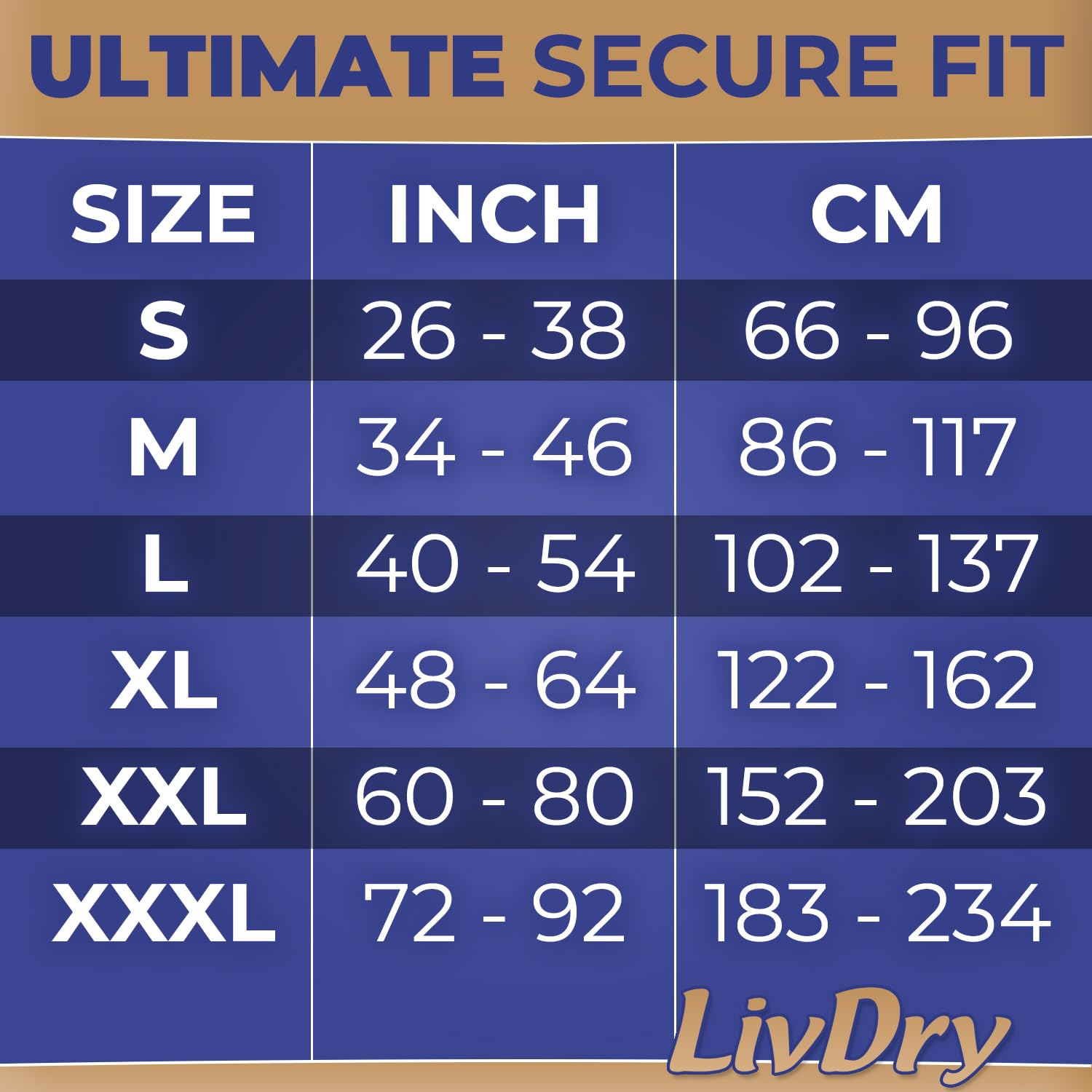LivDry textura externa suave tipo tela para mayor confort de la piel
