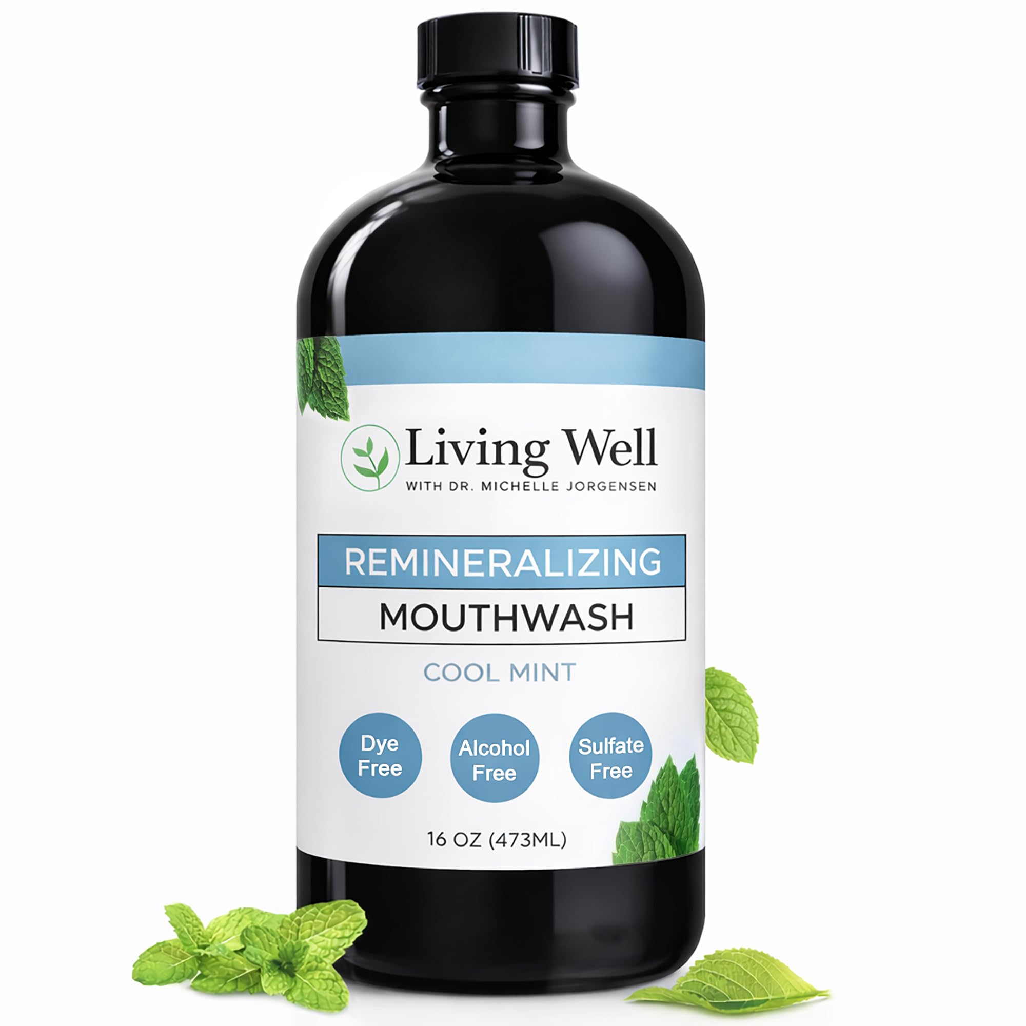 Living Well con Dr. Michelle frente del envase que muestra la etiqueta y beneficios