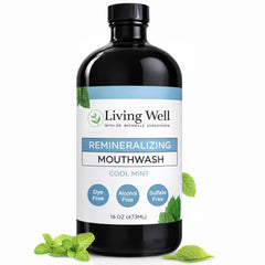 Living Well con Dr. Michelle frente del envase que muestra la etiqueta y beneficios