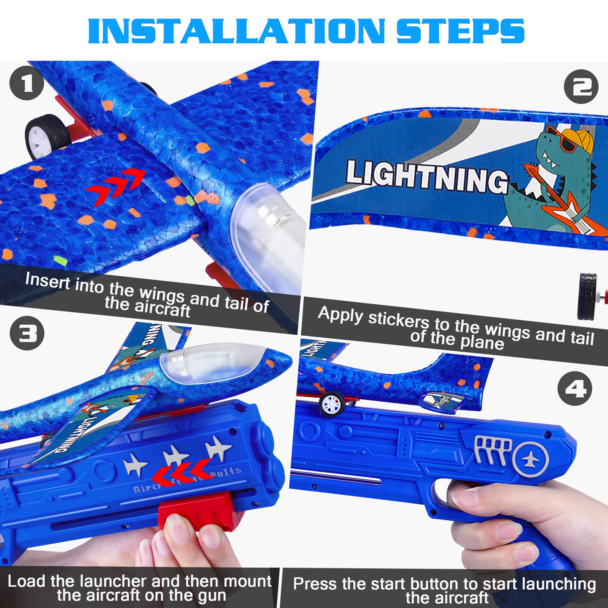 LJZJ aviones con LEDs encendidos en la noche, permiten juego nocturno seguro