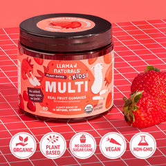 Llama Naturals ingredientes de fruta real subrayando origen orgánico