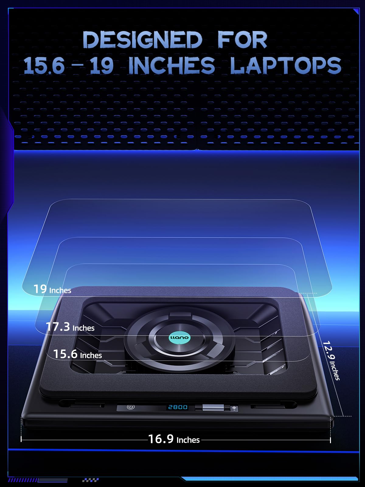 llano V12 en uso con portátil gaming demostrando reducción de temperatura