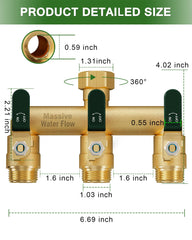LNEZCDB close-up of ball valve assembly showing solid brass construction and reliable flow