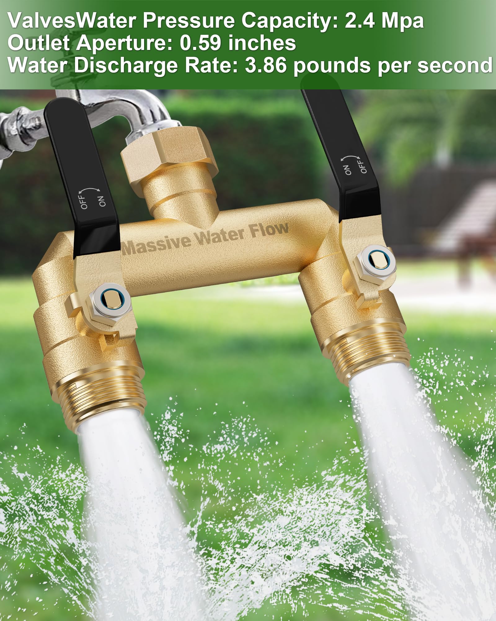 LNEZCDB with two hoses attached showing simultaneous watering and washing convenience