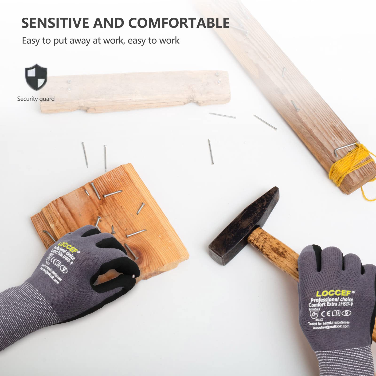 LOCCEF guantes usados en taller para tareas de mantenimiento
