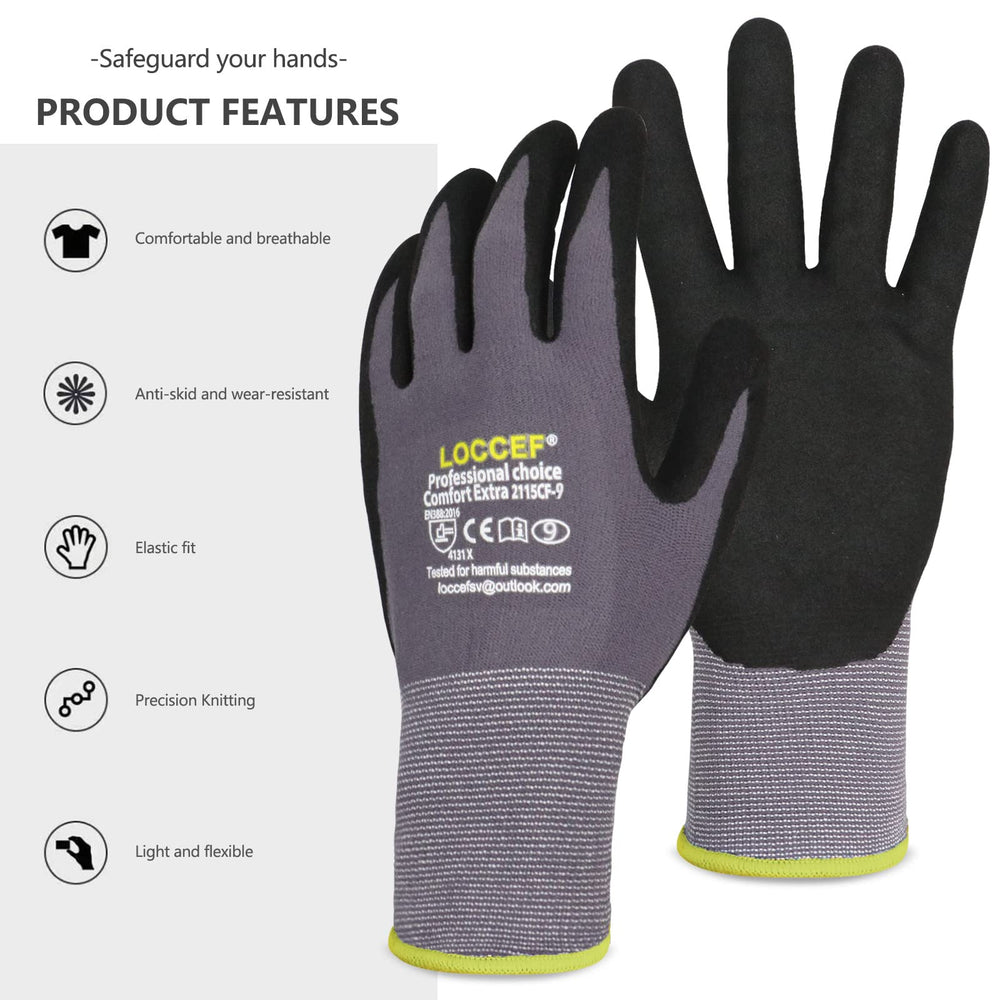 LOCCEF guantes durante lavado suave para preservar recubrimiento