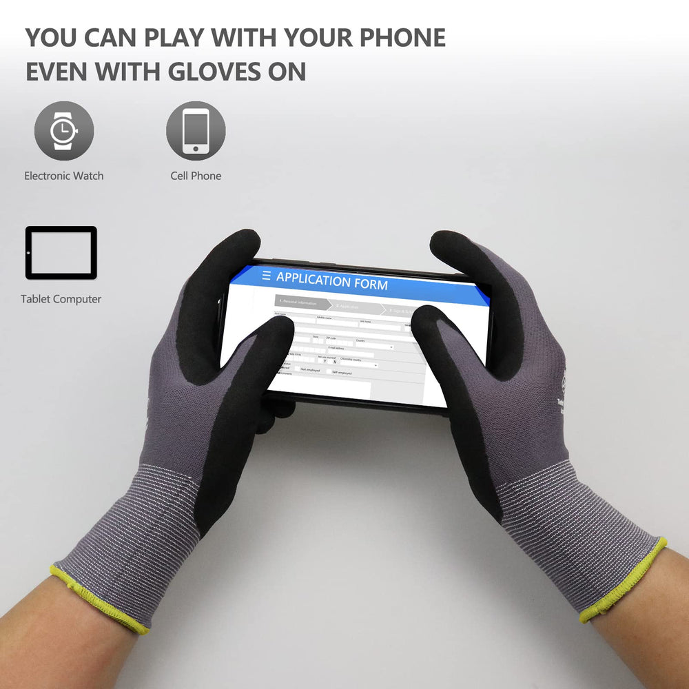 LOCCEF guantes en uso montando piezas con alta destreza