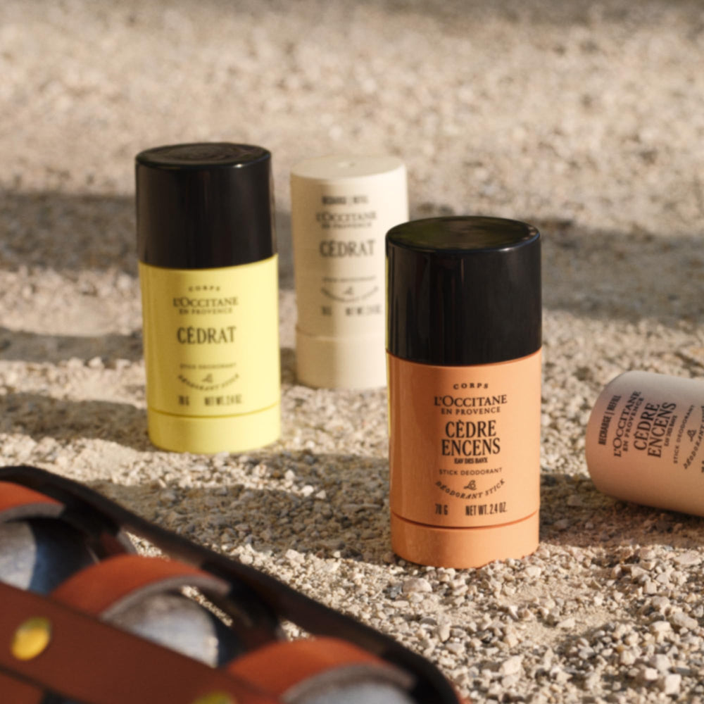 Comparación de tamaño L'Occitane 2.60 oz para viaje y bolso