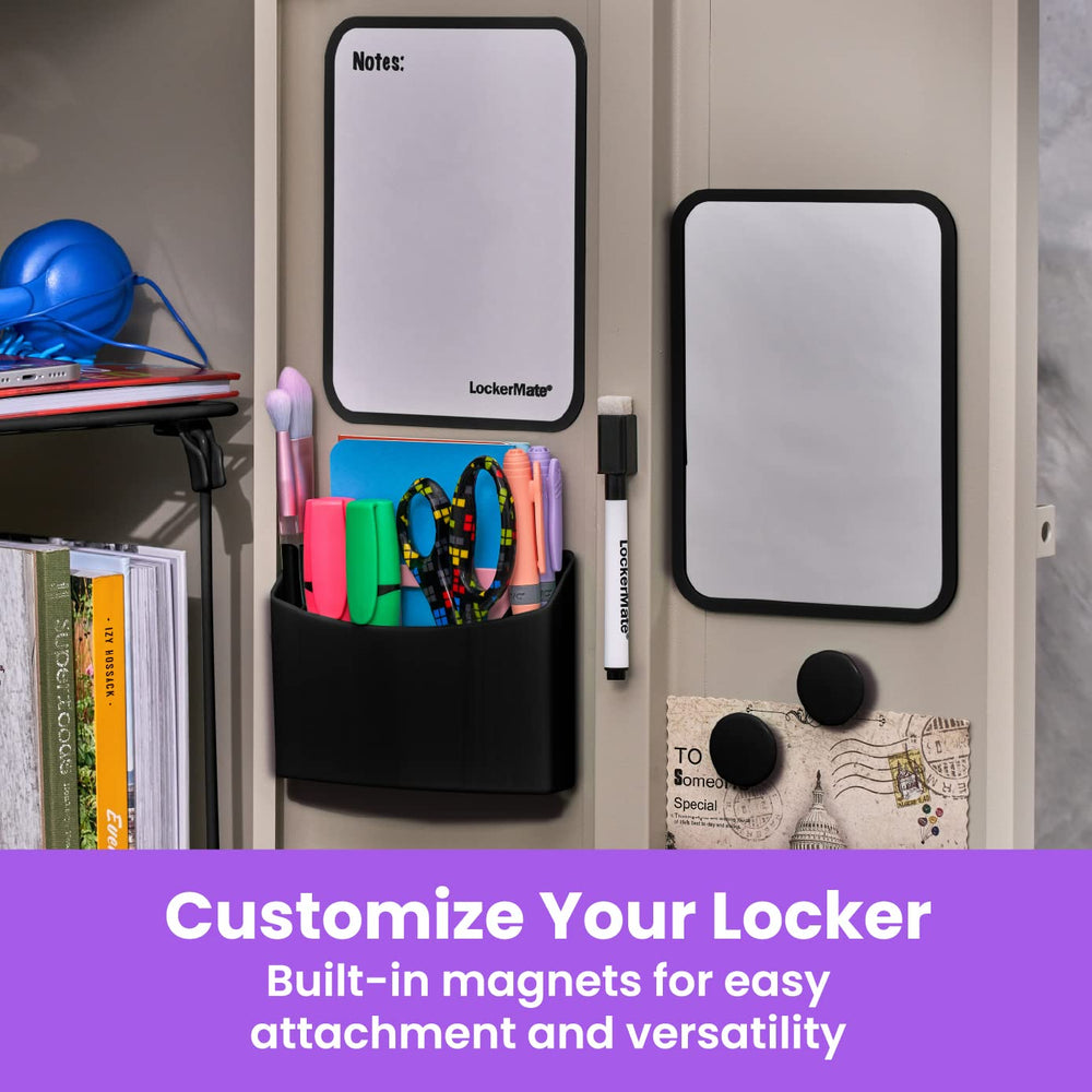 LockerMate vaso magnético con lápices manteniendo útiles accesibles