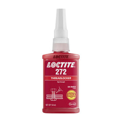 Loctite 272 frasco frontal mostrando etiqueta y capacidad 50 mL, seguridad y uso profesional