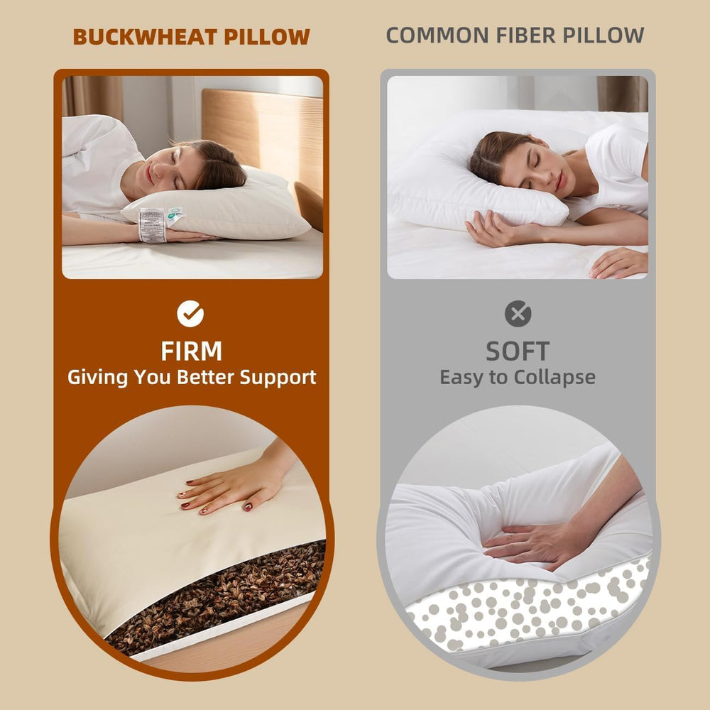 LOFE persona durmiendo de lado usando almohada para soporte cervical