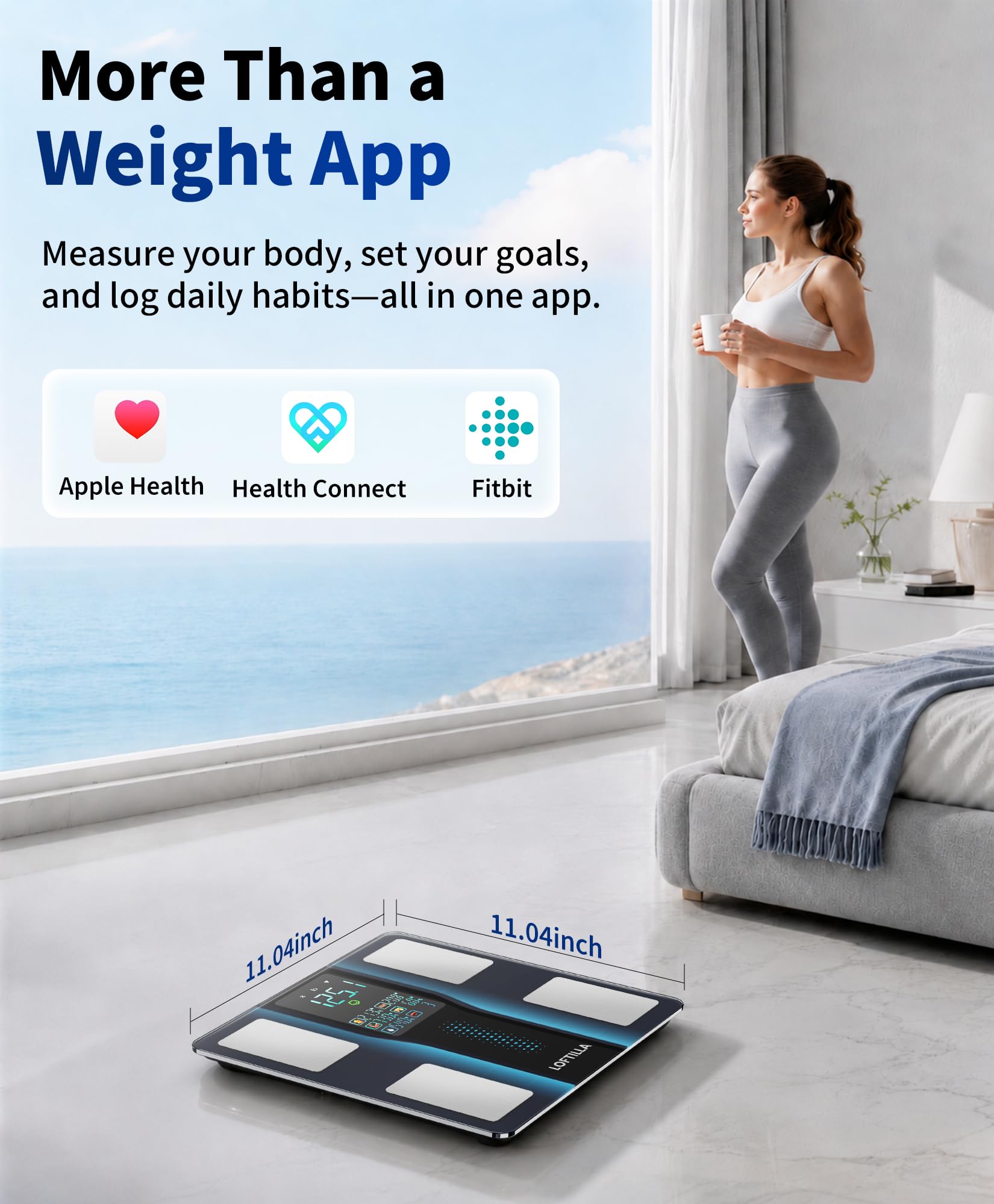 LOFTILLA pantalla de la app Feelfit sincronizada mostrando gráficos