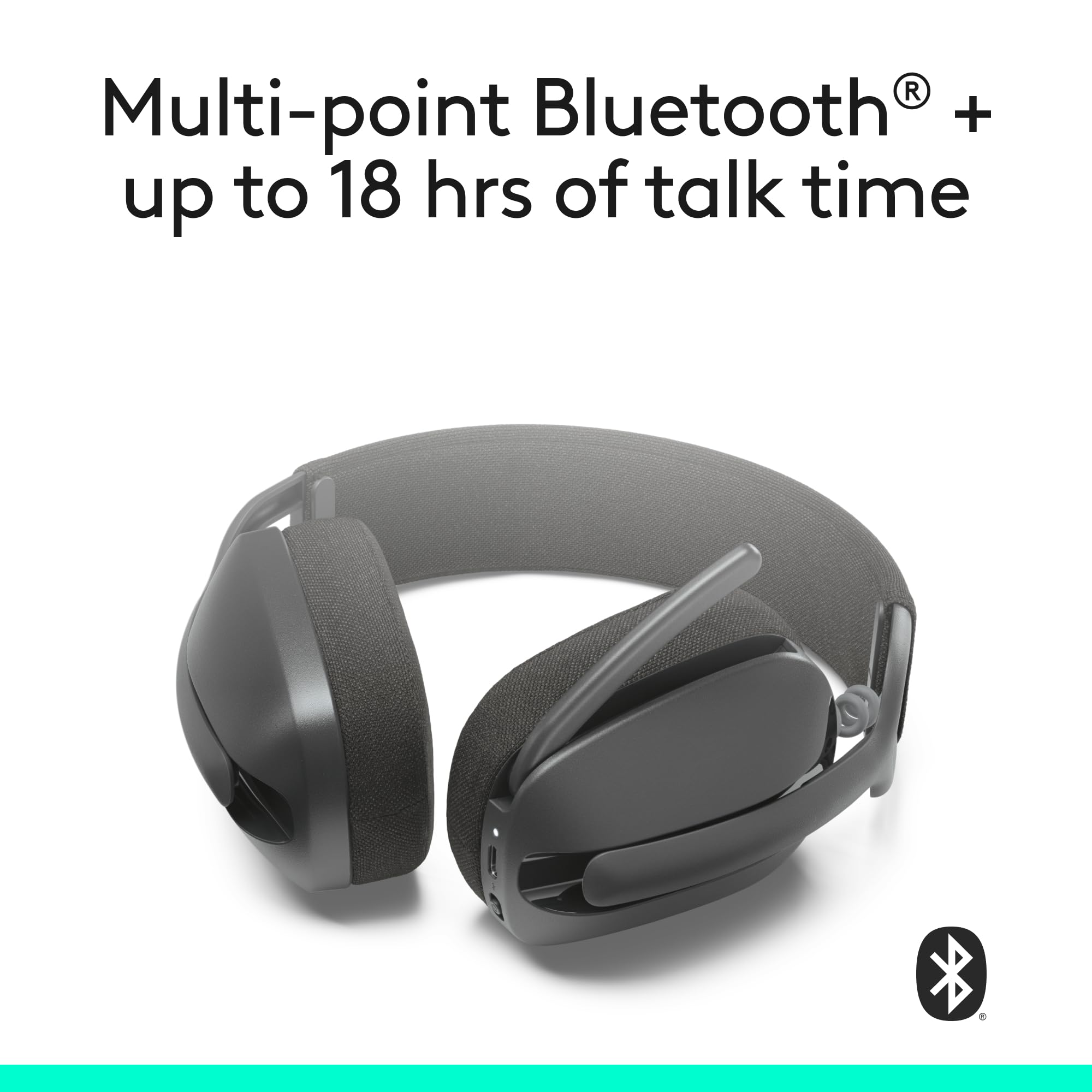 Logitech Zone Vibe 100 comparación de tamaño en manos para escala