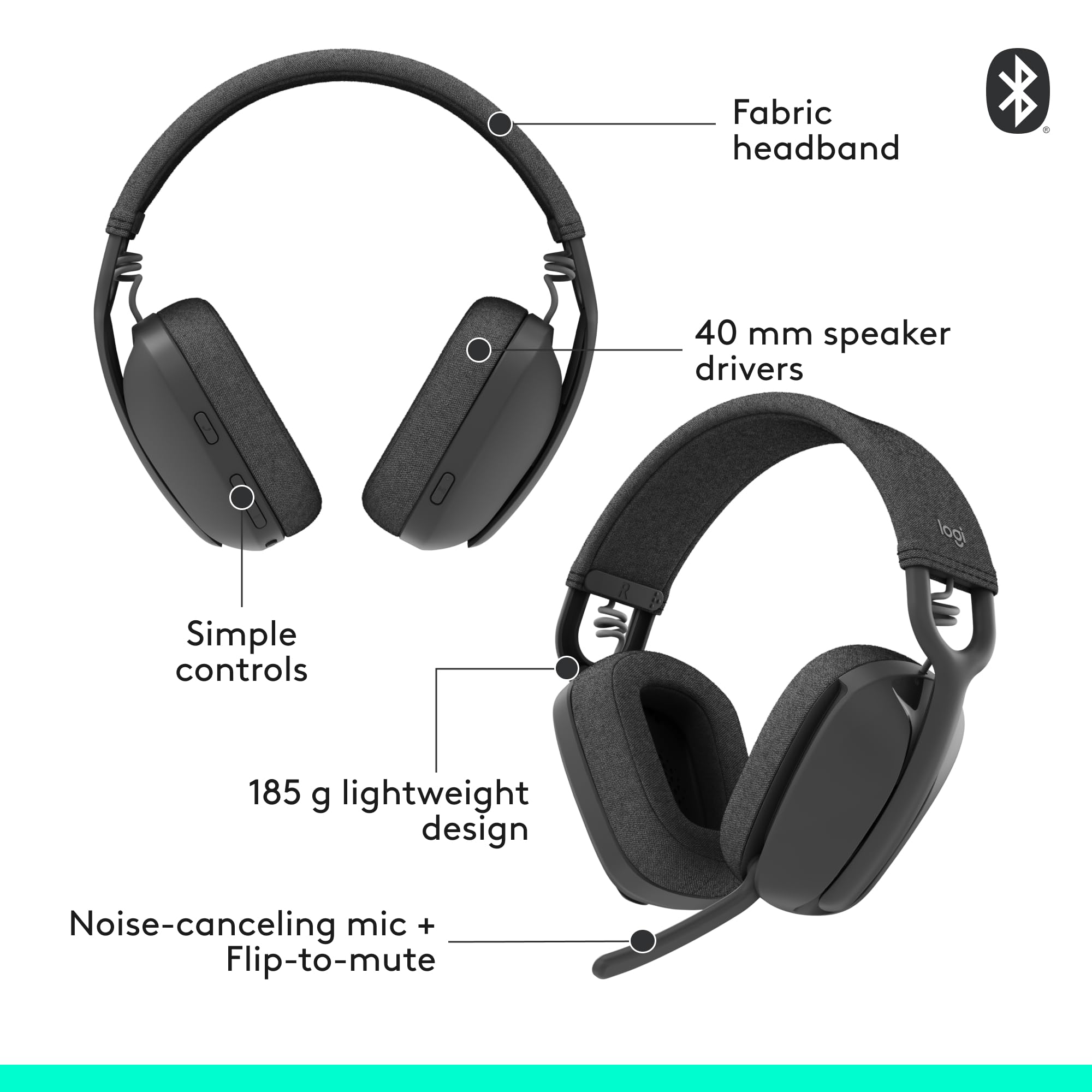 Logitech Zone Vibe 100 auriculares sobre escritorio para trabajo diario