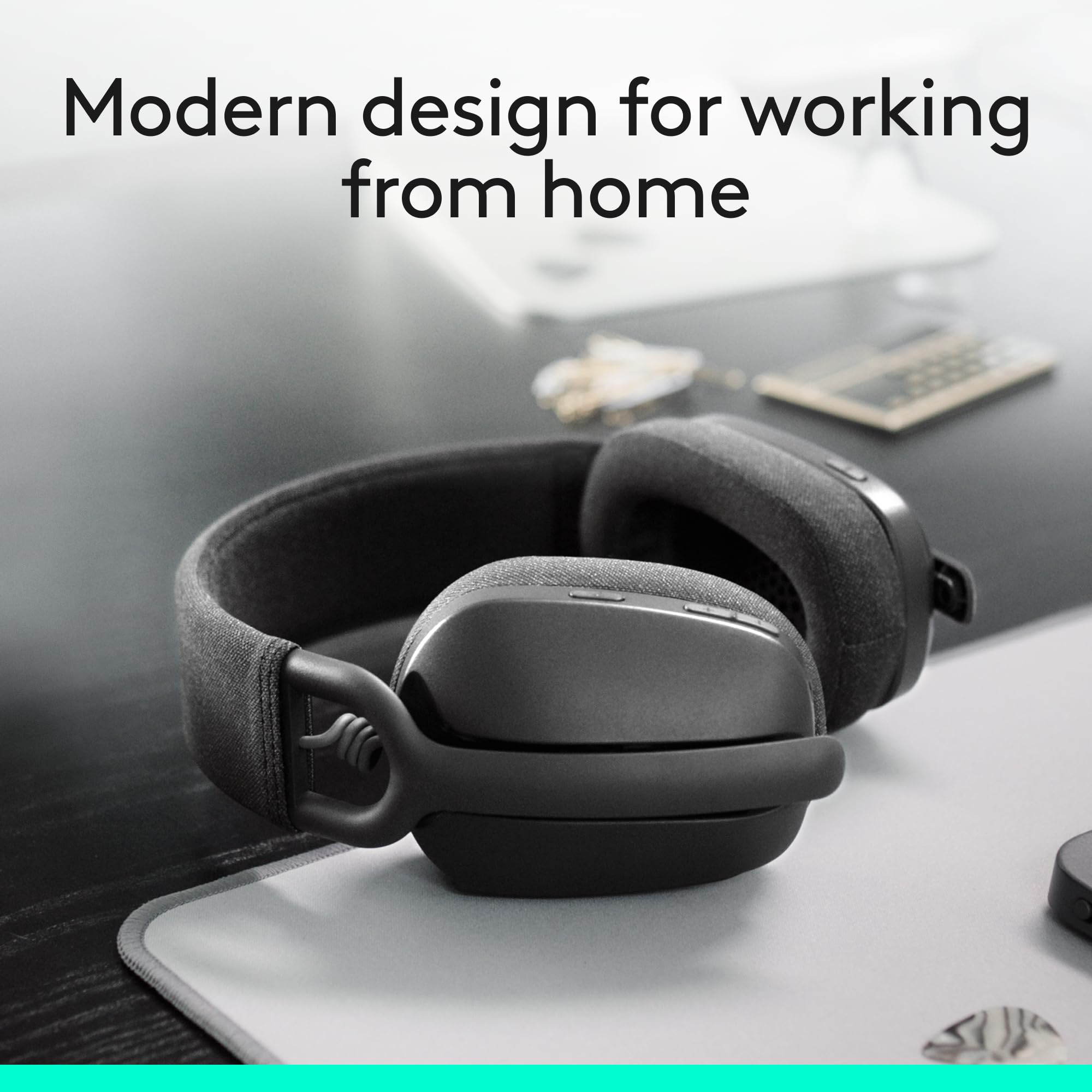 Logitech Zone Vibe 100 detalle del micrófono con reducción de ruido