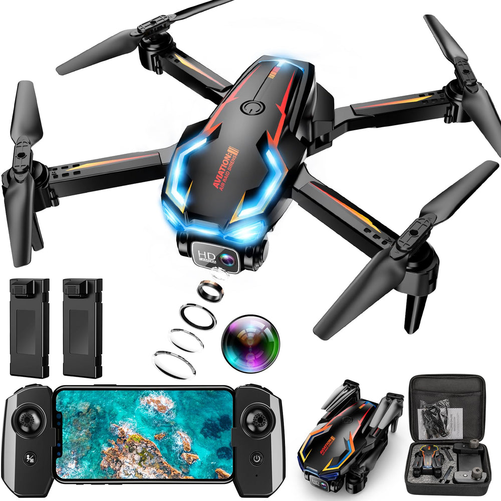 Loiley drone frontal mostrando diseño y hélices, ideal para imágenes estables