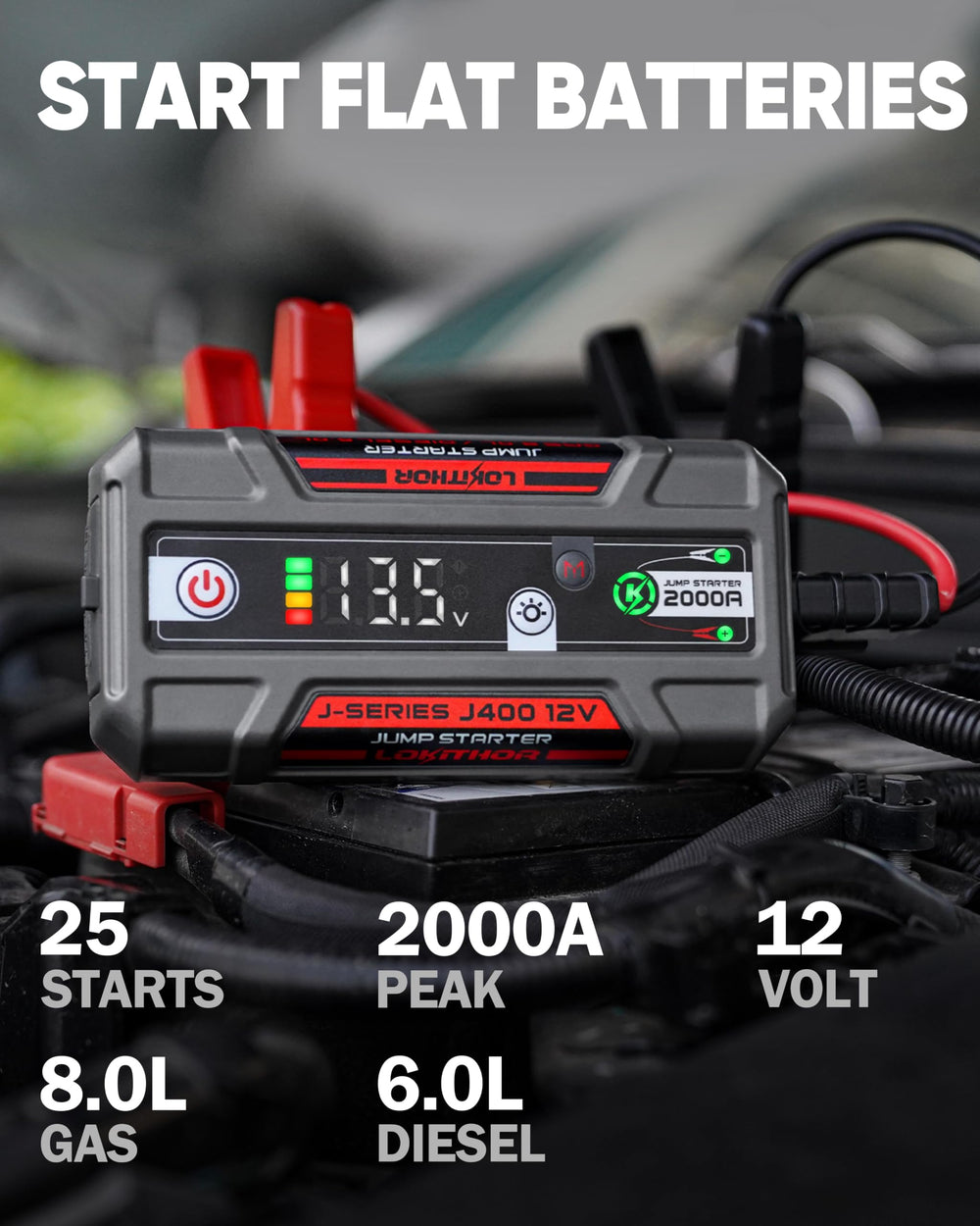LOKITHOR J400 linterna LED 300 lúmenes iluminando carretera nocturna