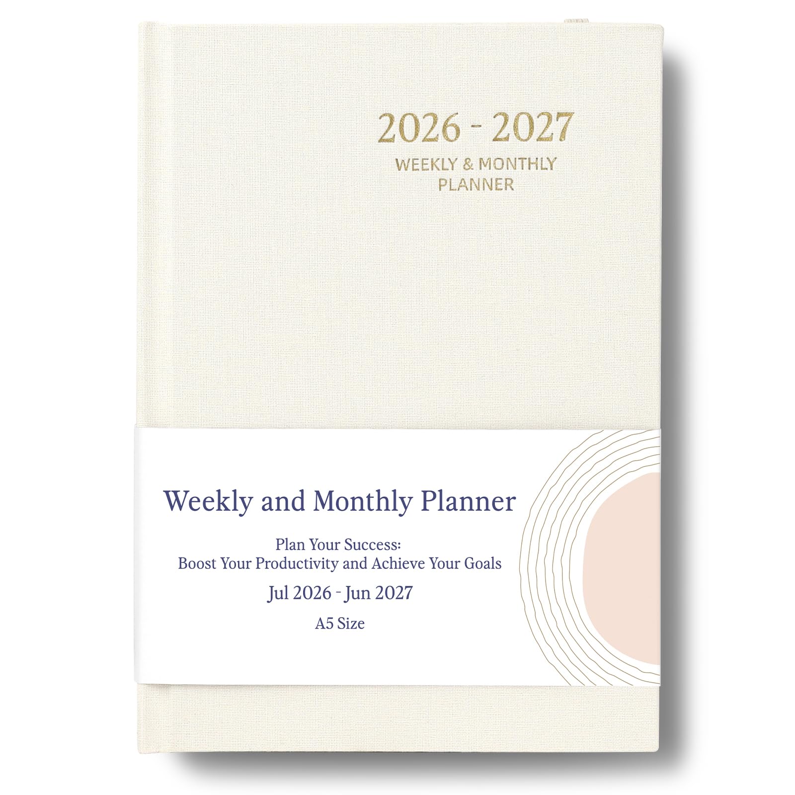 LONLAT planner tapa dura de lino resistente para uso diario